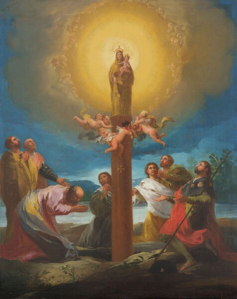 06 Venida de la Virgen del Pilar y aparicion al apostol Santiago y convertidos